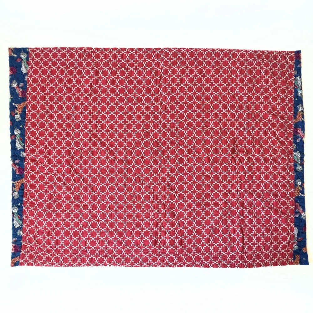 Handmade Patchwork Quilt Wall Hanging Floral Geisha Lap Quilt 43x32